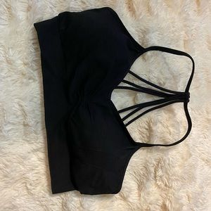 Black low support sports bra